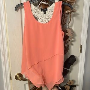Coral tank top blouse